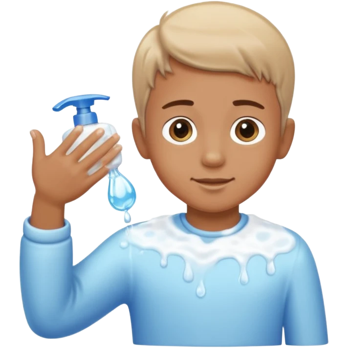 boy wash hands with soap and water emoji