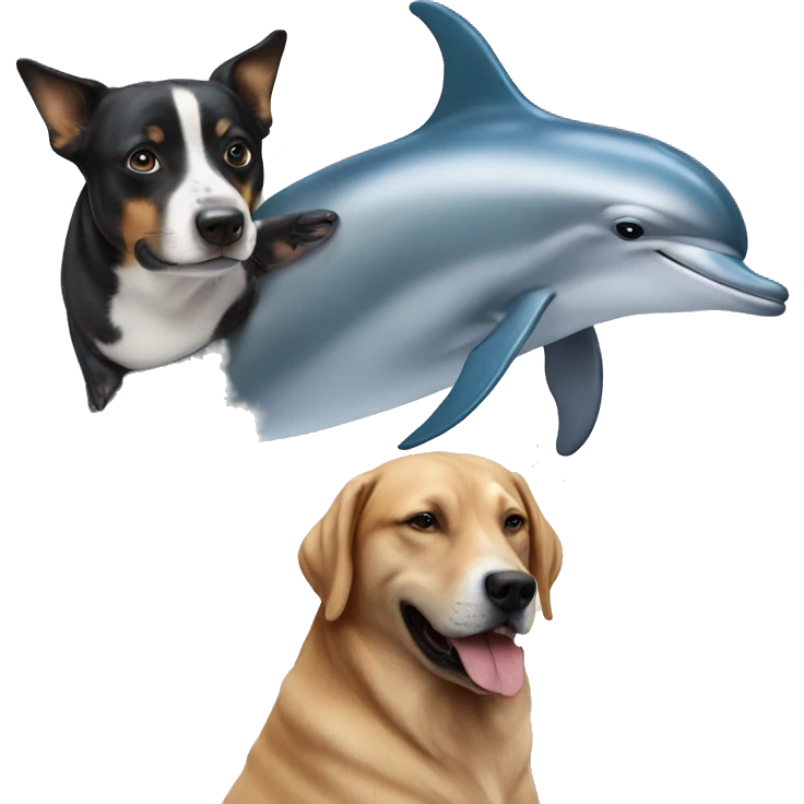 dolphin with dog emoji