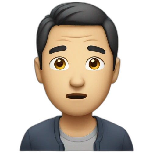 Asian man in denial emoji