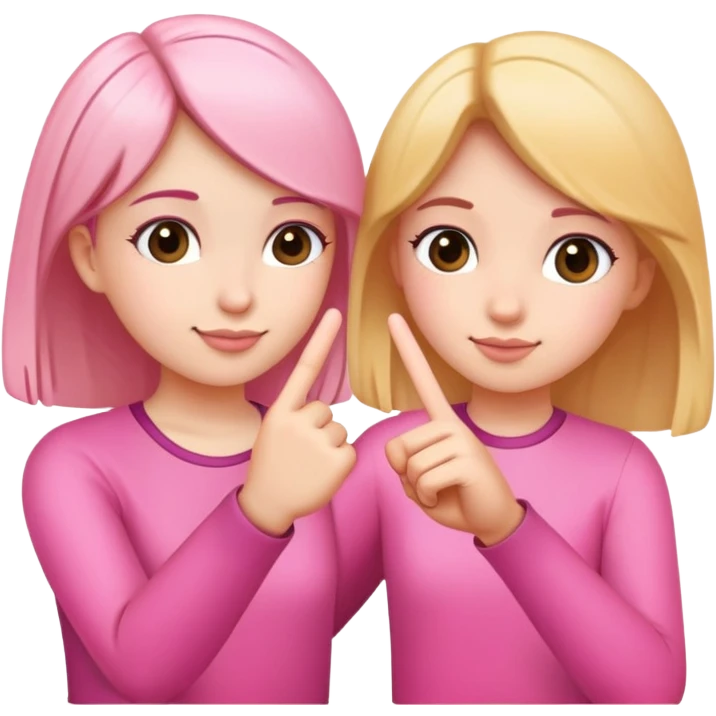 Two girls making a pinky promise  emoji