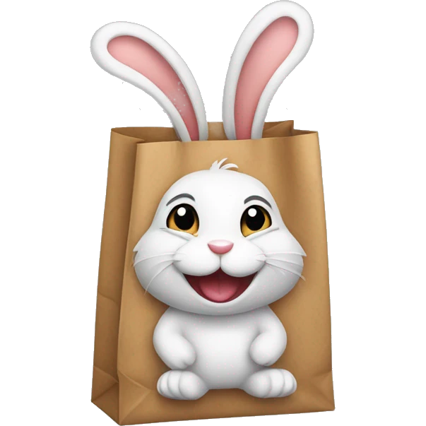 happy rabbit in bag emoji