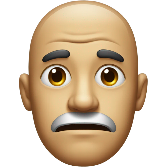 Deepfried depressed man head emoji