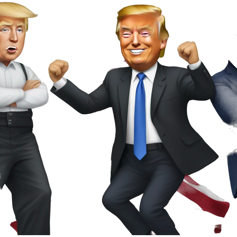 Elon musk dancing with trump emoji