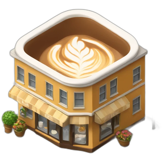 Cappuccino cafe isometric emoji