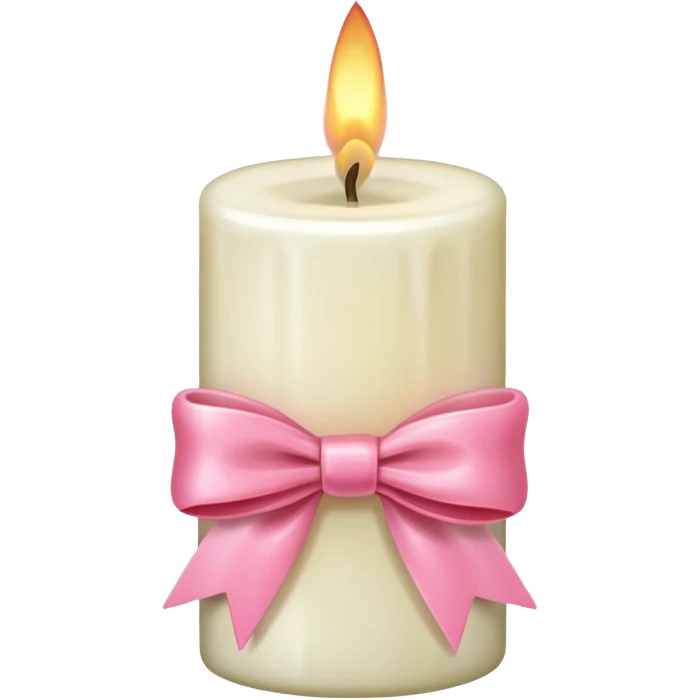 Candle with pink bow emoji