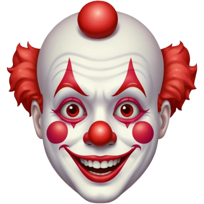 red glitter clown with the retarded facial expression emoji