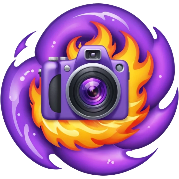Glitter Fire Camera Purple emoji