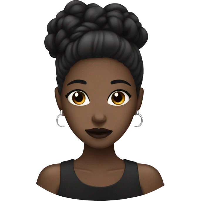 goth light brown skin girl doing skincare emoji