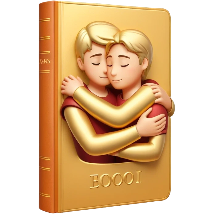 Book with arms hugging a person, showing affection emoji
