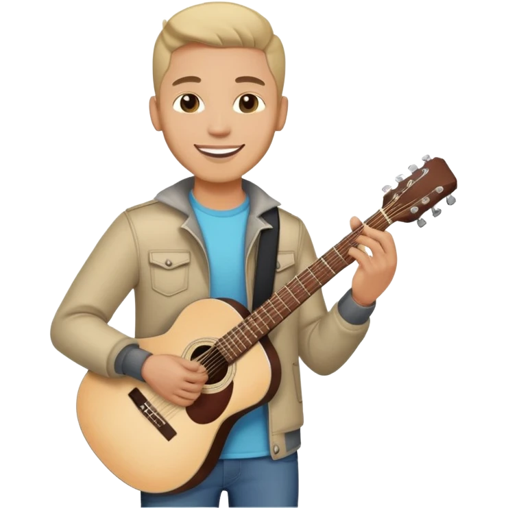 Happy Rock Pop Music Male Musician in his 30s dressed with trendy style emoji