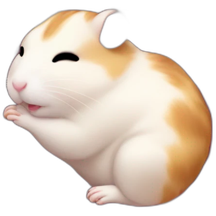 small sleeping hamster cherryblossom body emoji