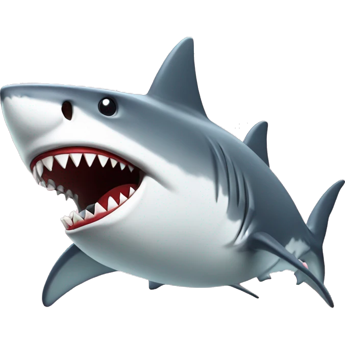 Shark eating hockey stick emoji