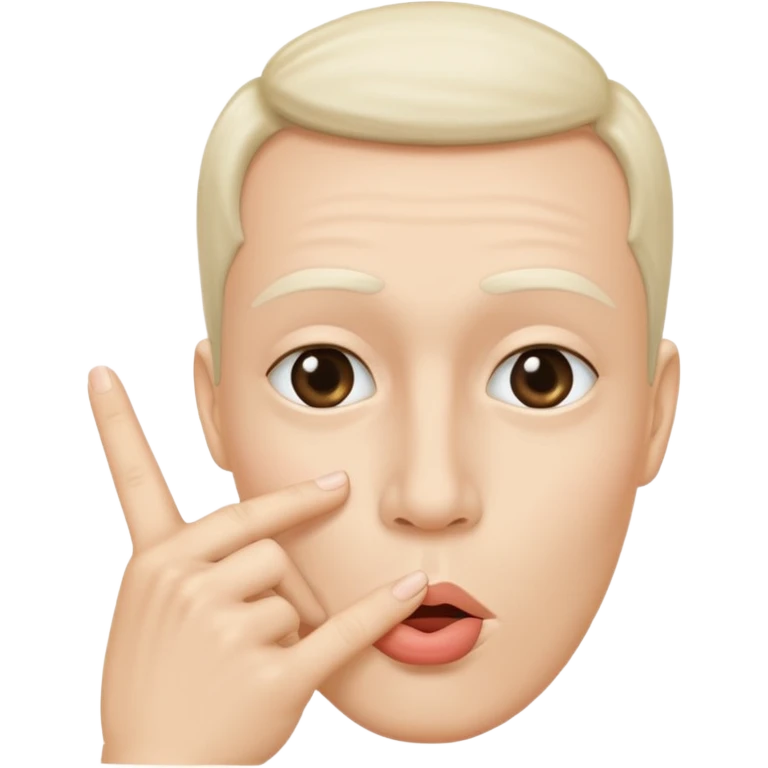 Solid White color Shh finger and hand emoji emoji