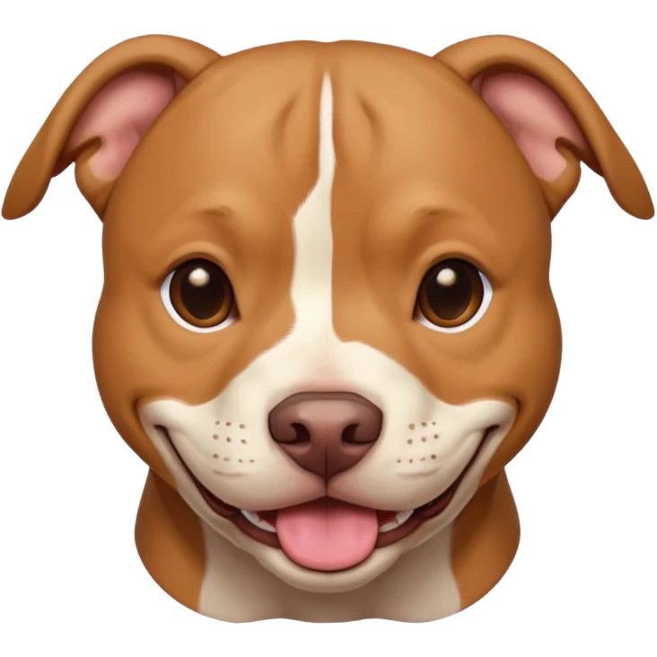 Large light brown pit bull sweetly innocently smiling  emoji