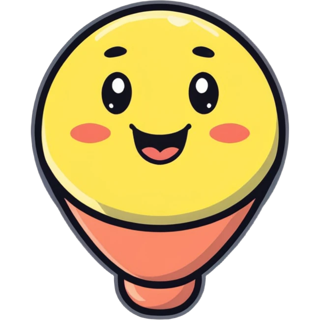 cartoon thyroid gland with a happy face emoji