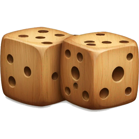 wooden dice 2 emoji