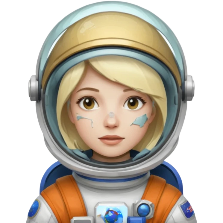 astronaut woman with cracked glass helmet  emoji