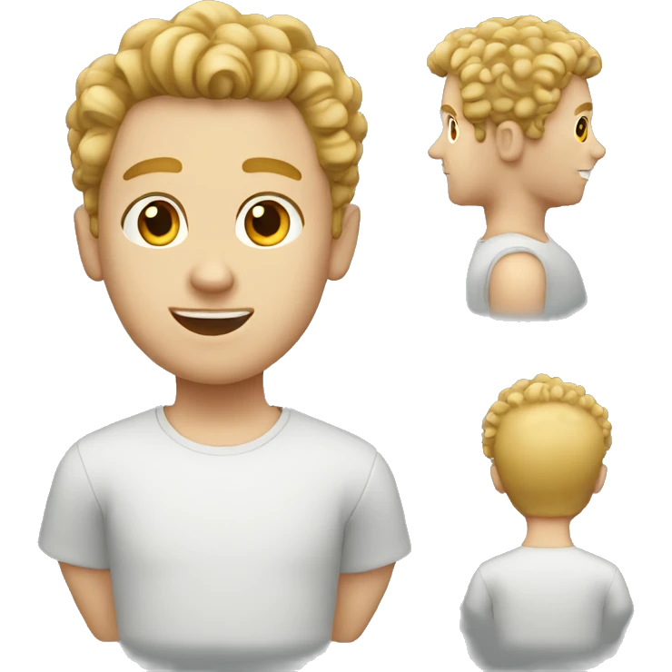 dutch white guy with undercut curly hair emoji