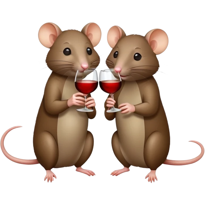 Two realistic rats drinking wine emoji