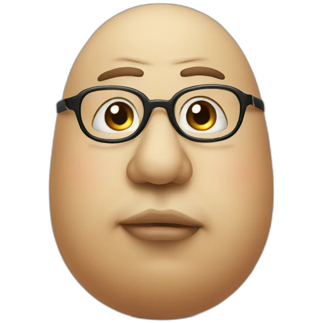 fat bald potato glasses nose emoji