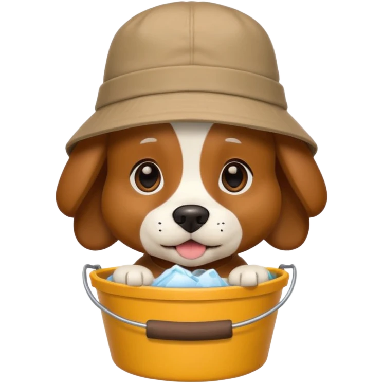 bucket hat dog emoji