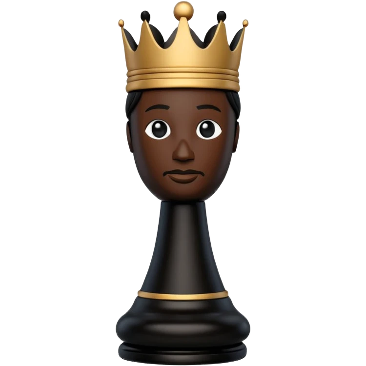 black king wooden chess pieces, emoji
