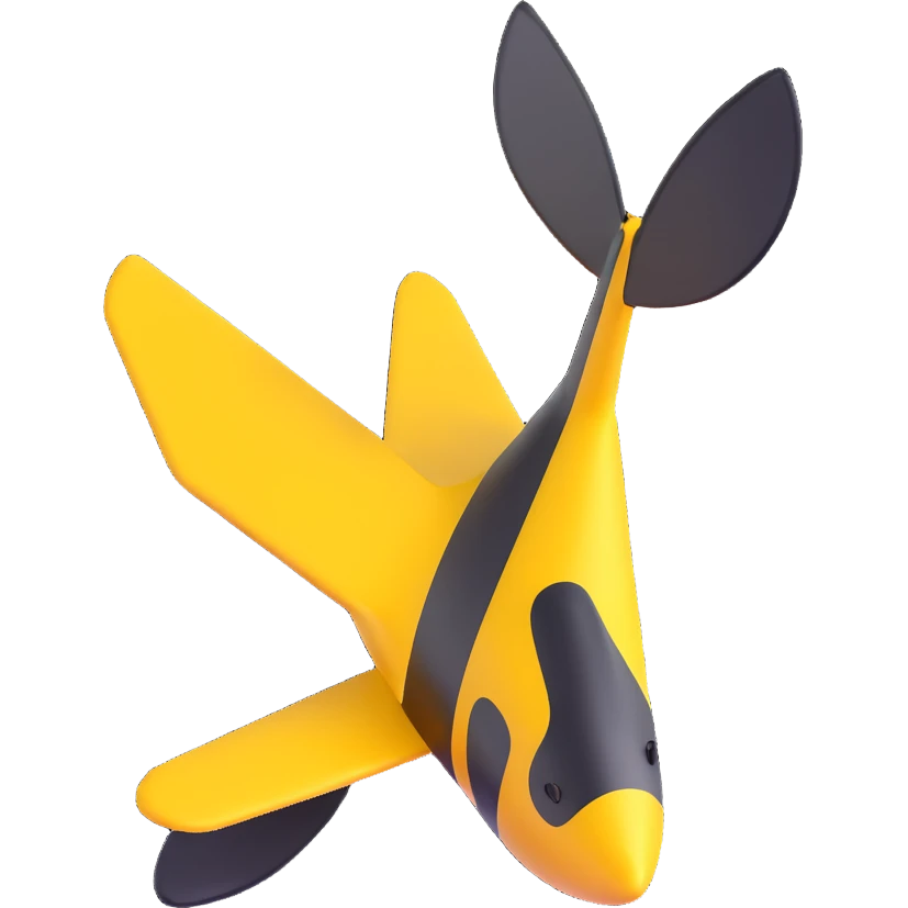 create a 3d image using a combination of black and yellow colors emoji