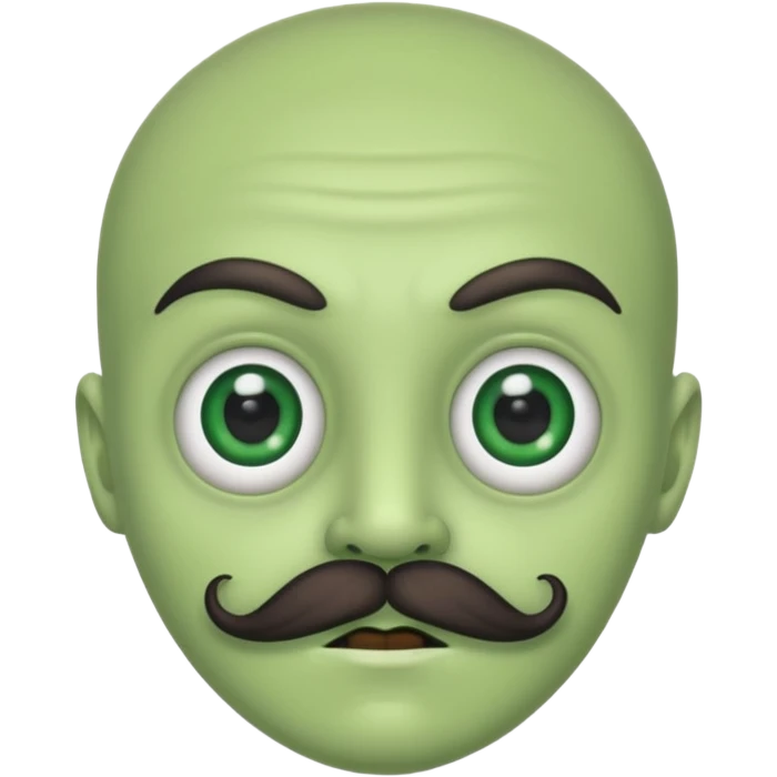 alien with mustache and green body emoji