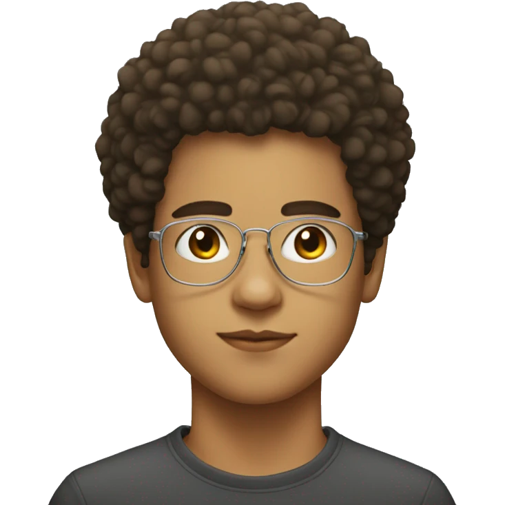 a young man with taper afro with glass emoji
