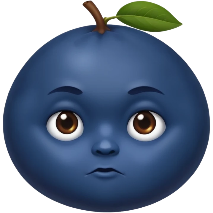 blueberry with a serious expression emoji
