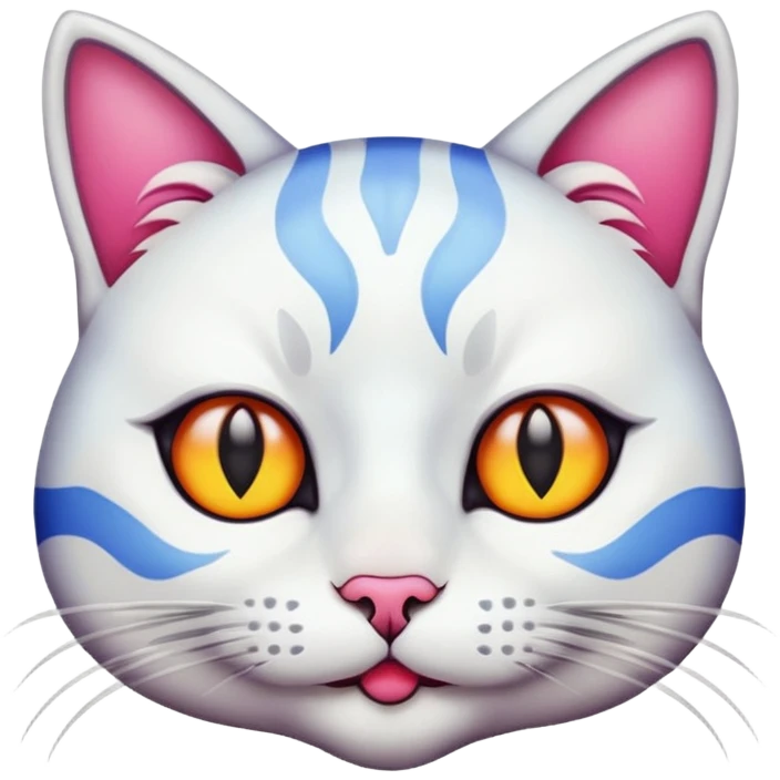 cat with exaggerated makeup emoji