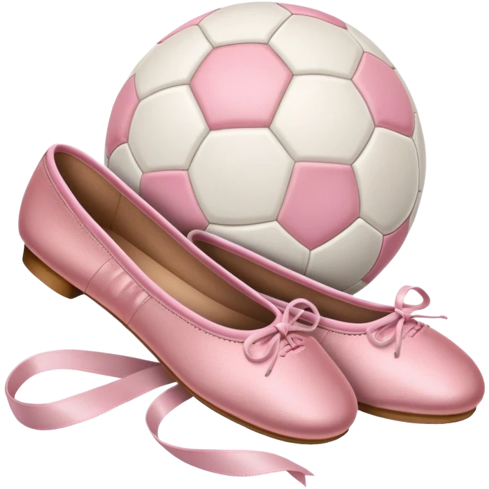Soccer ball and ballet shoes emoji