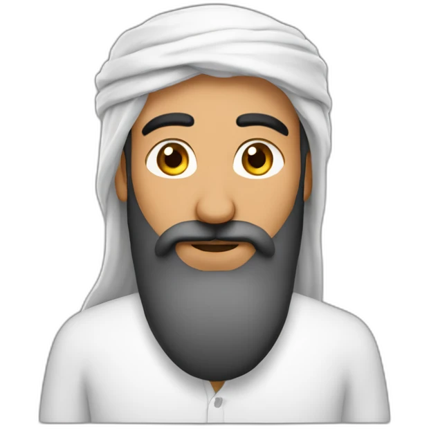 Arabe avec des cheveux longs sans barbe emoji