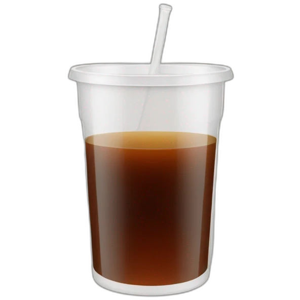 plastic liter cup with fernet inside emoji