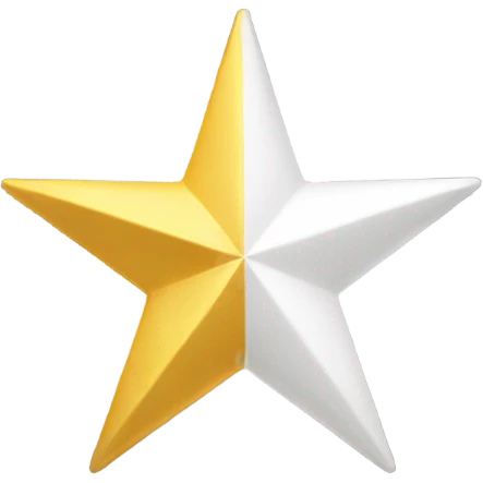 North gold star half white star emoji