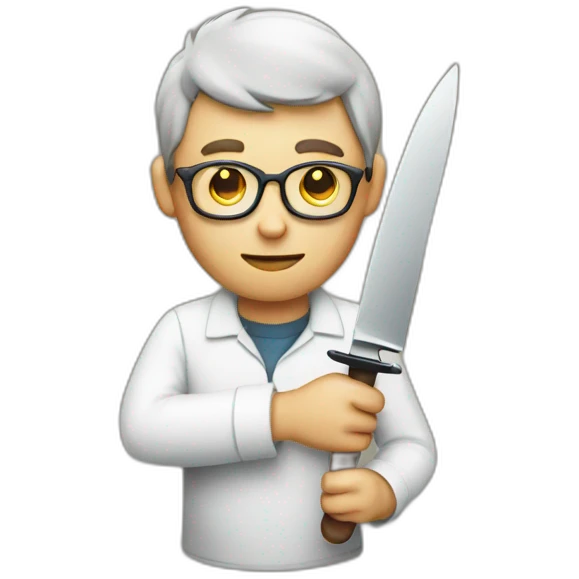 Geek Holding A Knife emoji