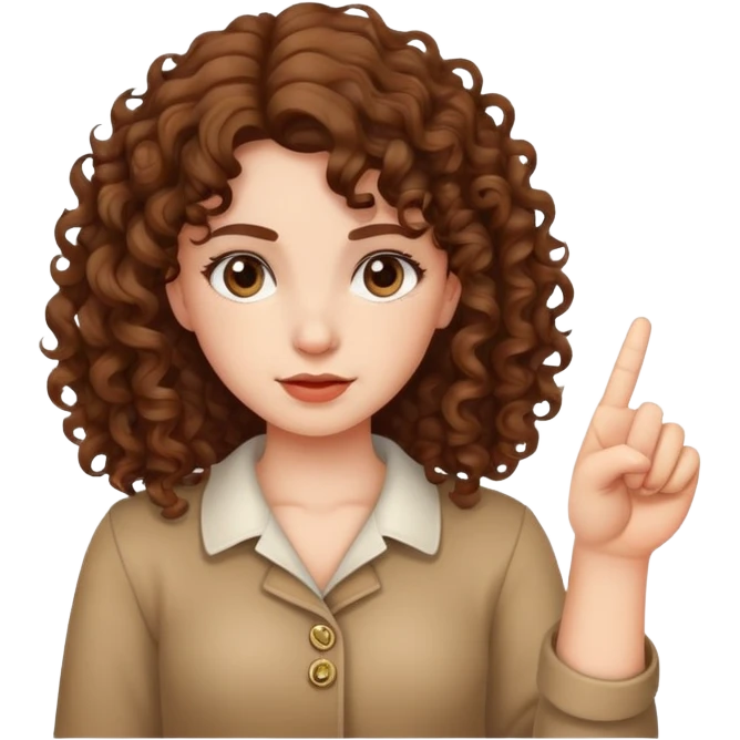 A girl with curly hair  pulling the middle finger ￼ emoji