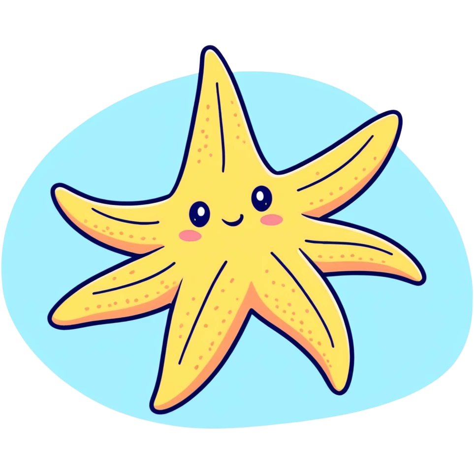 Cute orange sea star with five arms emoji