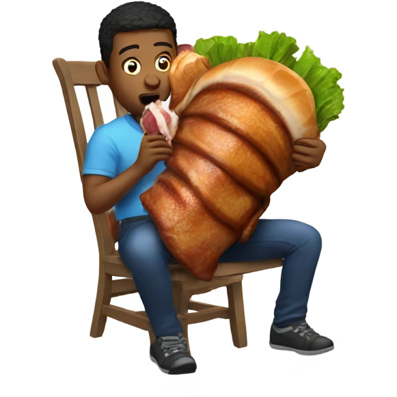 Man eating giant turkey leg emoji