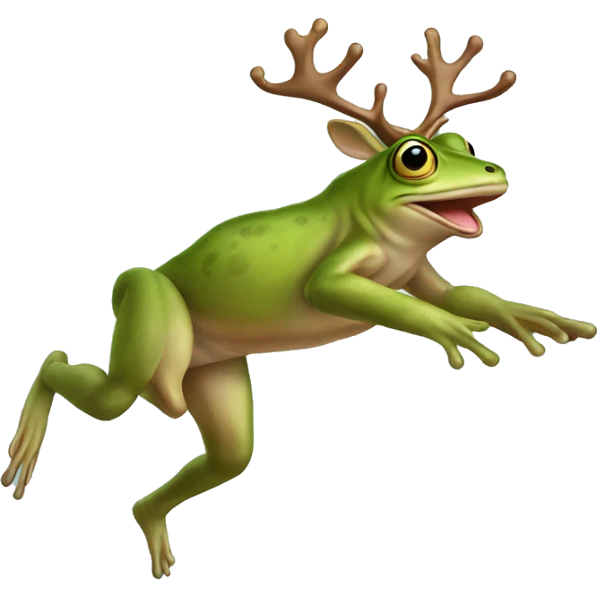 frog jumping a deer emoji