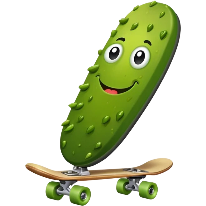 Pickle on a skateboard  emoji