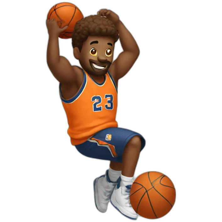 Dude dunking a basketball emoji
