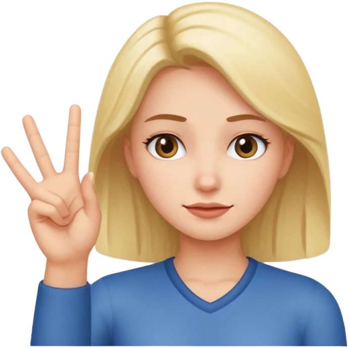 A girl taking the loser emote emoji