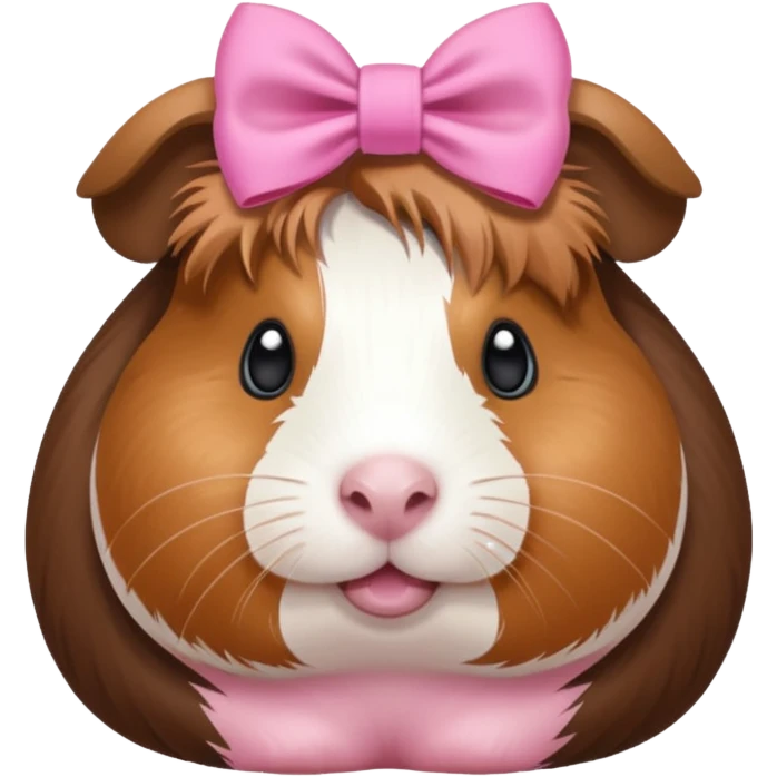 Guinea pig wearing a pink bow emoji