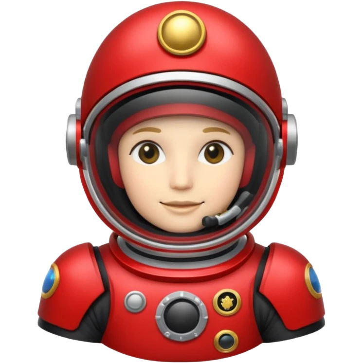 Money astronaut, red and black design, having a logo of "AIOT" emoji