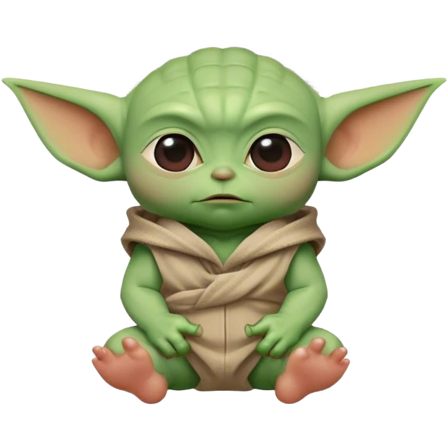 Baby Yoda with muscles emoji