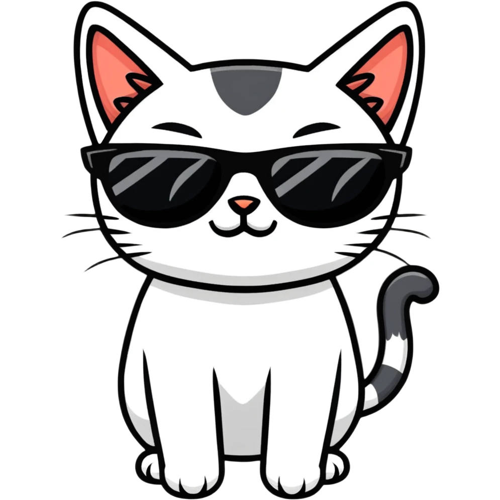 Cat with sunglasses emoji
