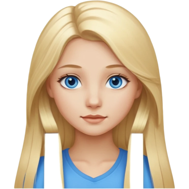 Pretty girl with long blonde hair and blue eyes emoji