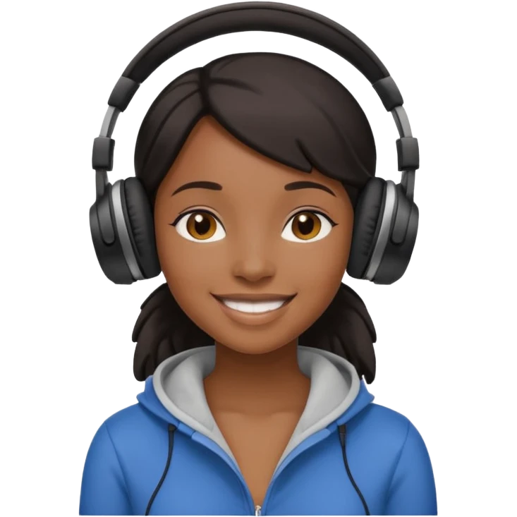 Black girl with headphones vibe emoji