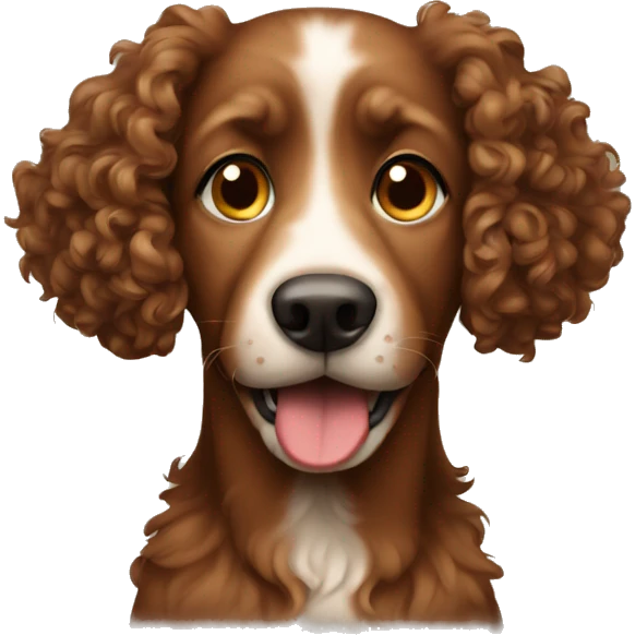 Brown dog with curly hair emoji